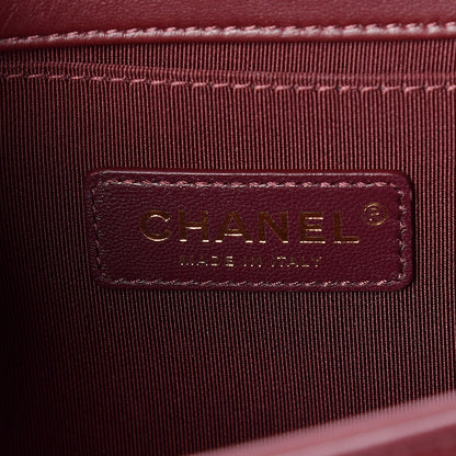 Chanel Velvet Chevron Quilted Medium Boy Flap Burgundy 6 of 10