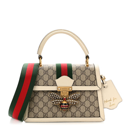Gucci GG Supreme Monogram Small Queen Margaret Top Handle Bag White 1 of 11