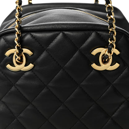 Chanel Lambskin Quilted Small Eyes On You Bowling Bag Black 8 of 10