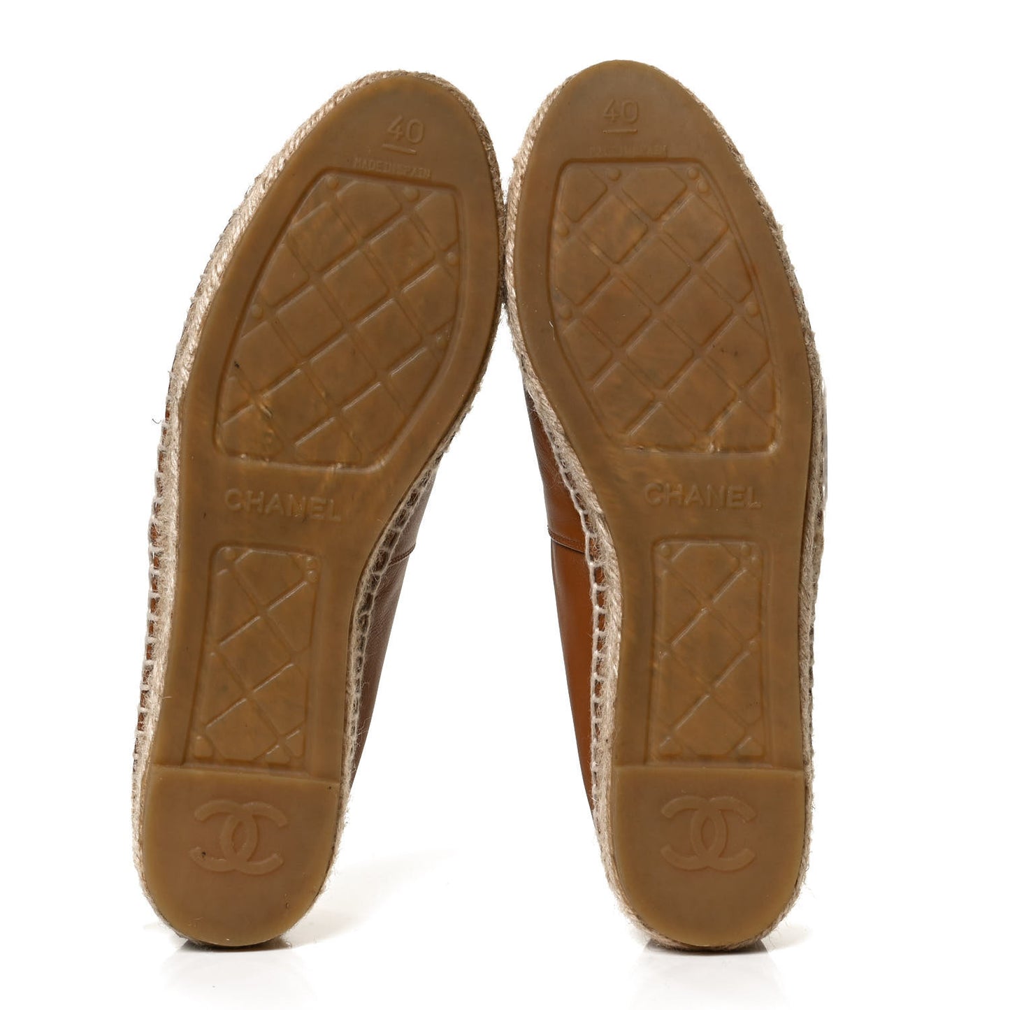 Lambskin CC Espadrilles 40 Brown