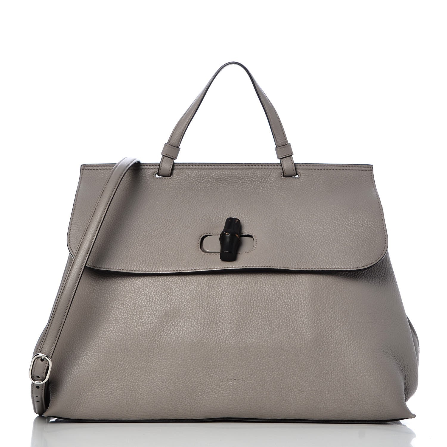 Gucci Cellarius Calfskin Large Bamboo Daily Top Handle Bag Storm Grey 1 of 9