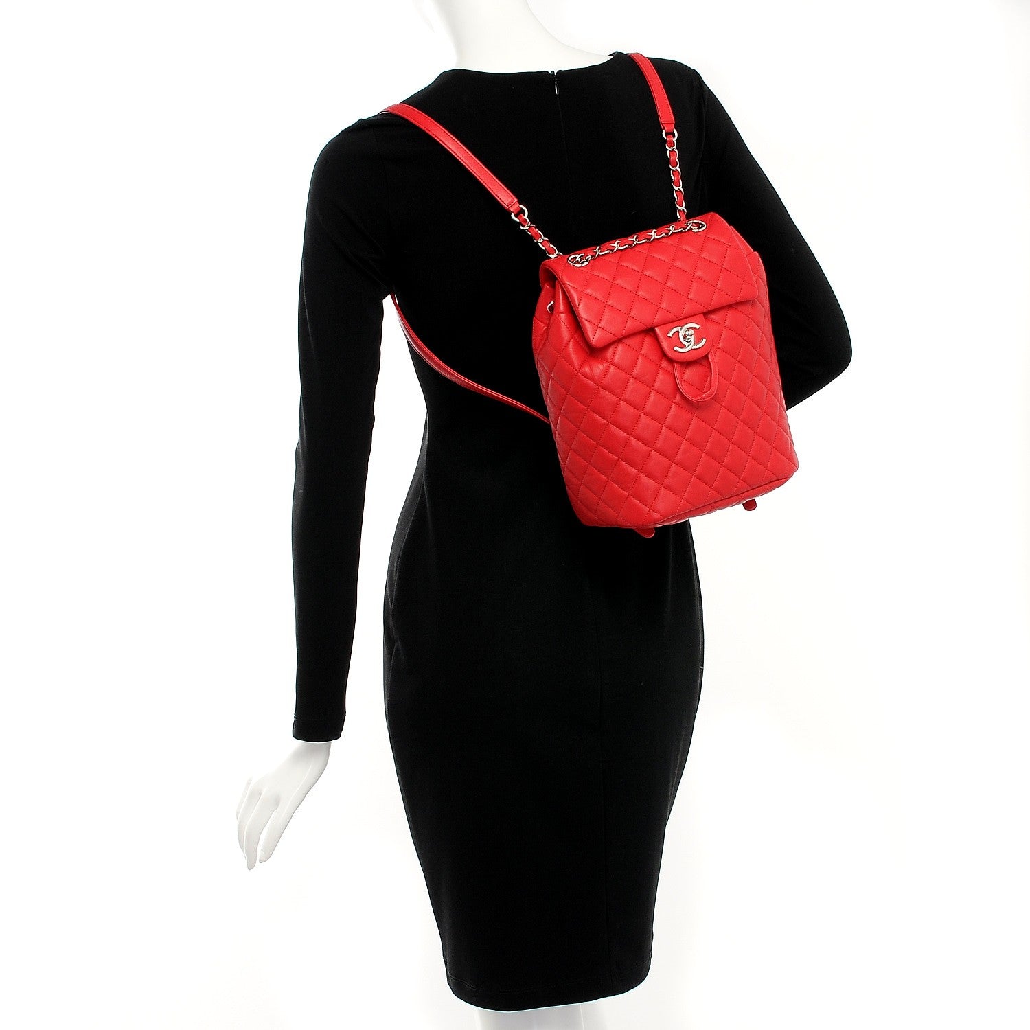 Chanel Lambskin Quilted Small Urban Spirit Backpack Red 2 of 8