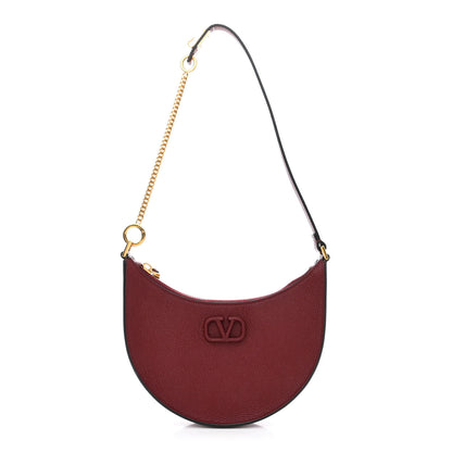 Valentino Garavani Grainy Calfskin Mini Vlogo Hobo Cerise 1 of 10