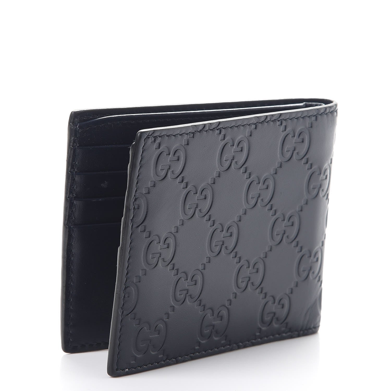 Gucci Guccissima Bi-Fold Wallet Blue 3 of 8