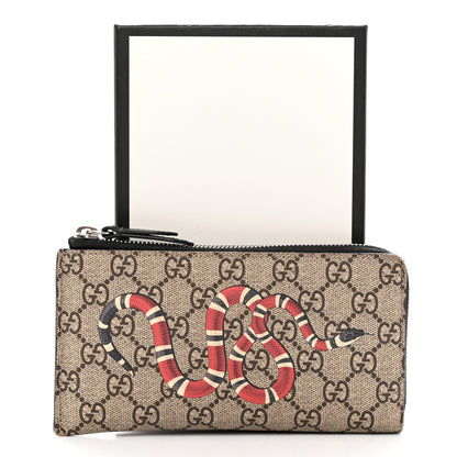 Gucci GG Supreme Monogram Kingsnake Zip Around Wallet Beige 14 of 14