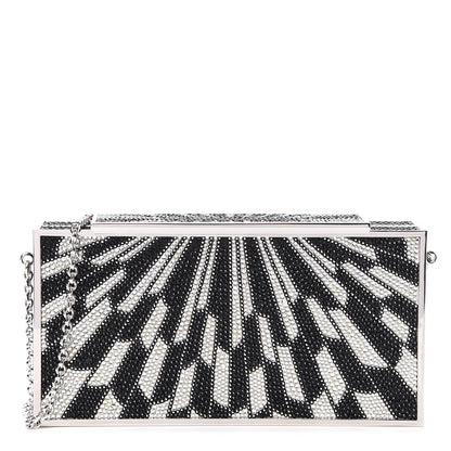 Judith Leiber Crystal Minaudiere Clutch Black Silver 1 of 10