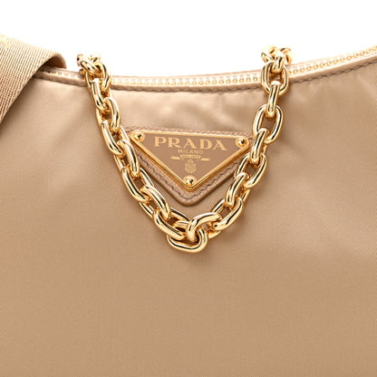 Prada Re-Nylon Saffiano Demi-lune Shoulder Bag Cammello 8 of 11