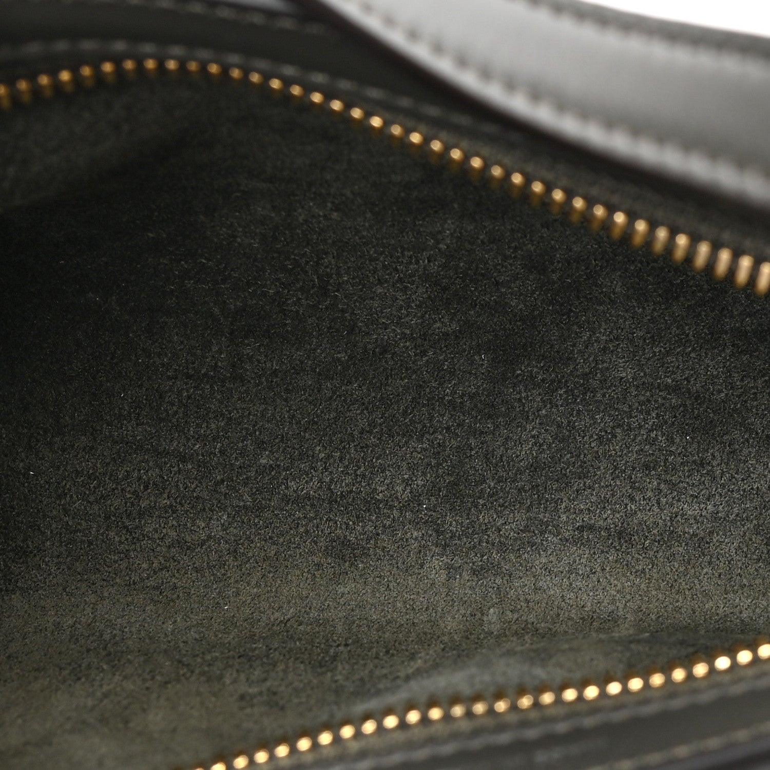 Celine Smooth Calfskin Cuir Triomphe Shoulder Bag Dark Army 5 of 8