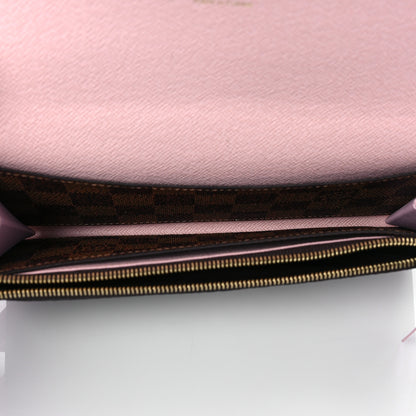 Louis Vuitton Damier Ebene Emilie Wallet Rose Ballerine 5 of 6