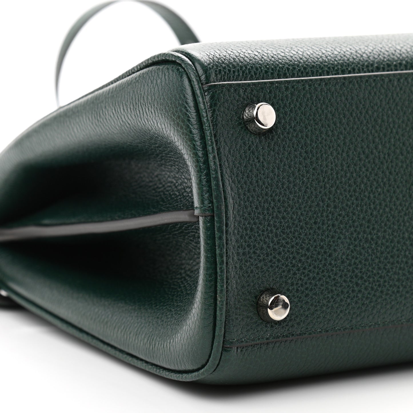 Grainy Calfskin Small Zumi Top Handle Bag Vintage Green