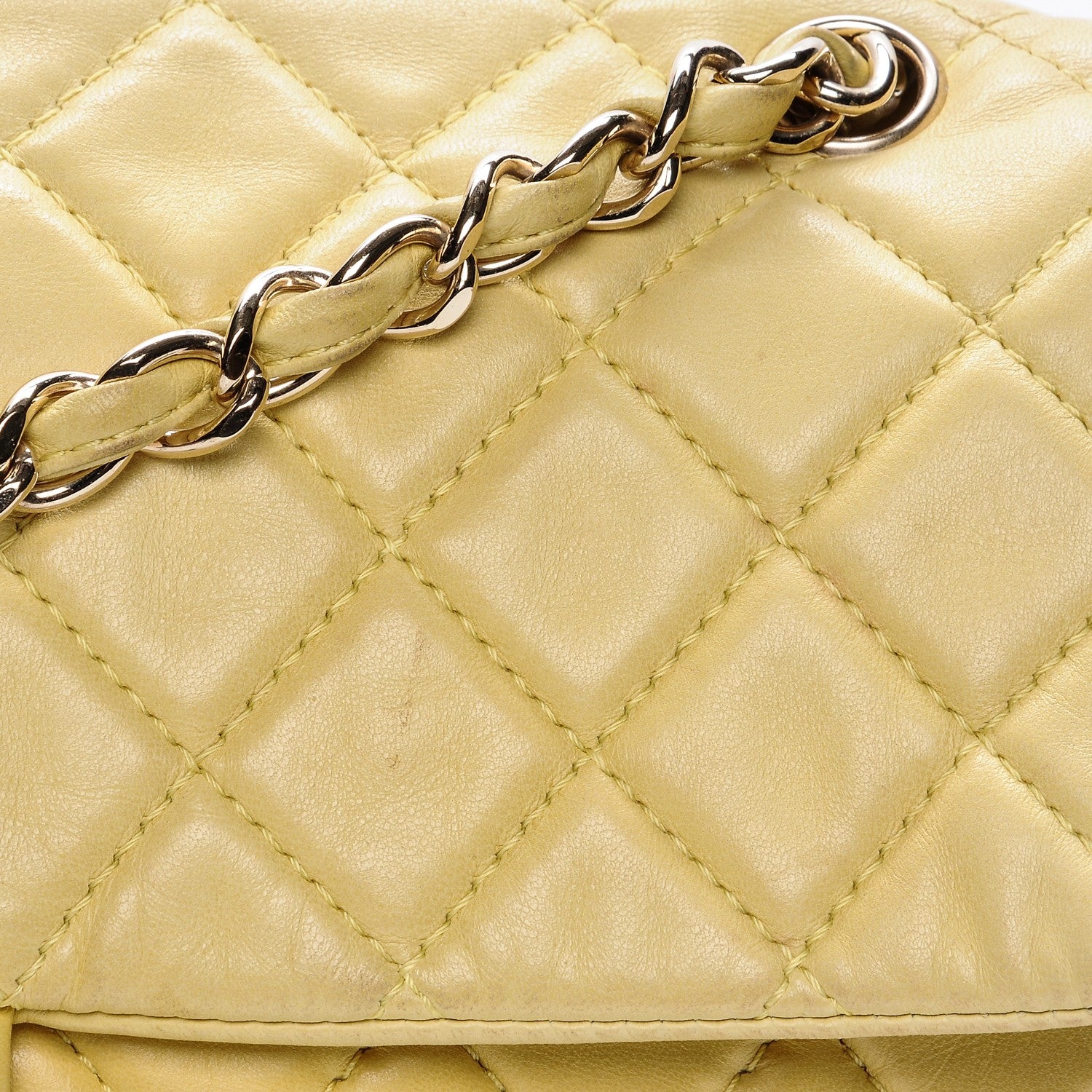 Chanel Lambskin Quilted Maxi Single Flap Yellow 11 of 20