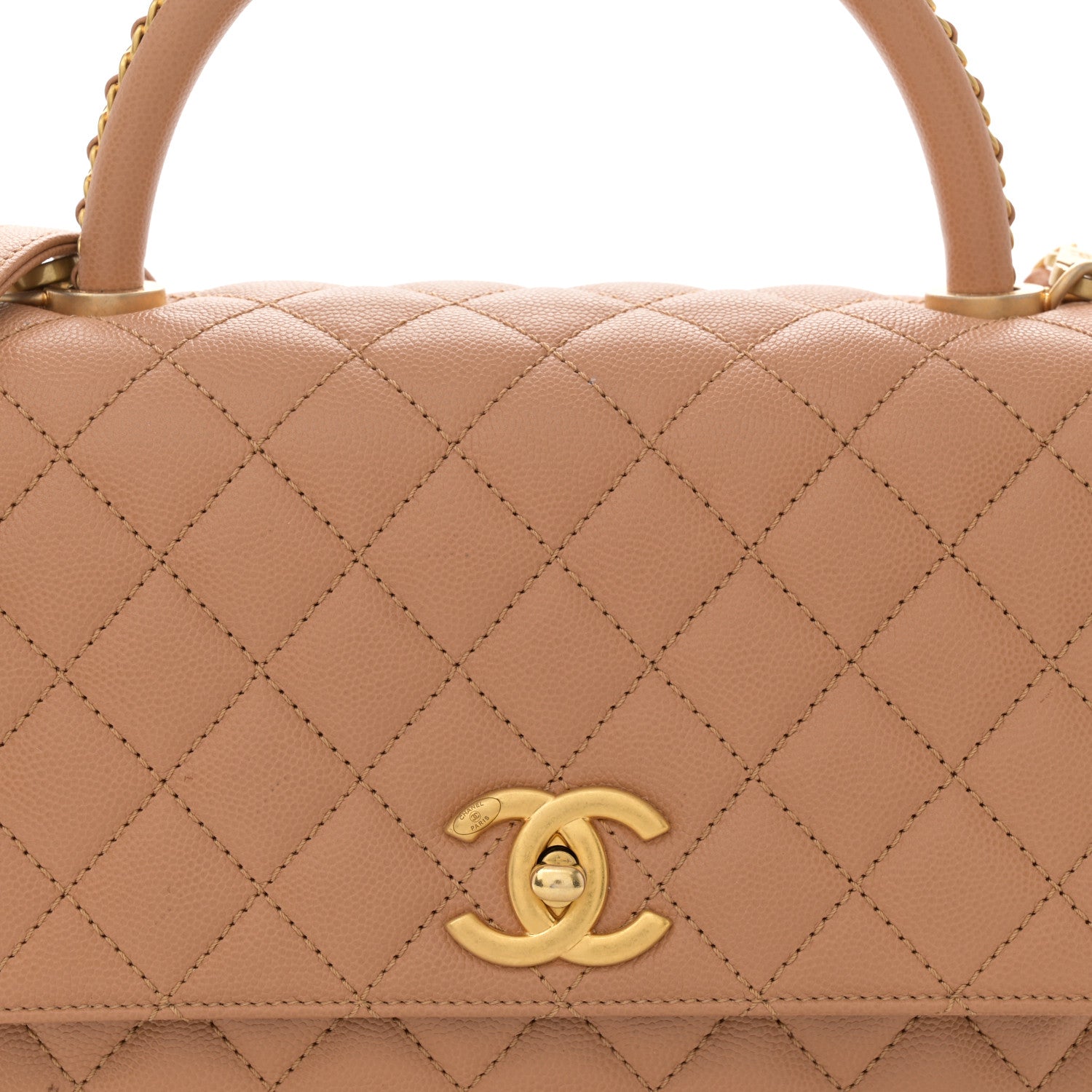 Chanel Caviar Quilted Small Coco Chain Handle Flap Brown 8 of 13
