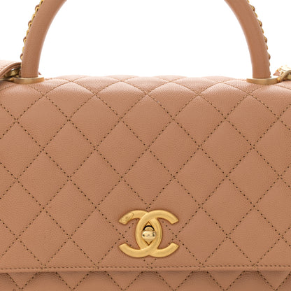 Chanel Caviar Quilted Small Coco Chain Handle Flap Brown 8 of 13