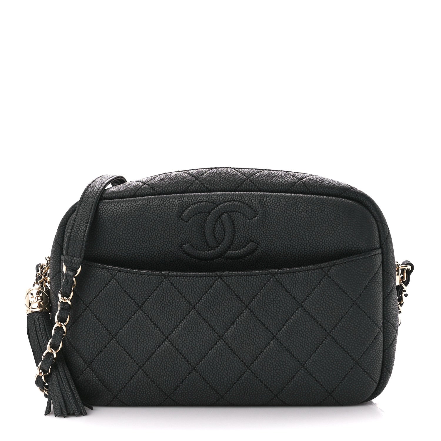 Chanel Iridescent Caviar Quilted Small Coco Tassel Camera Case Black 1 of 10
