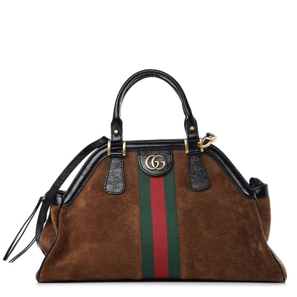 Gucci Suede Ophidia Medium Re(Belle) Top Handle Bag Nocciola Black 1 of 9