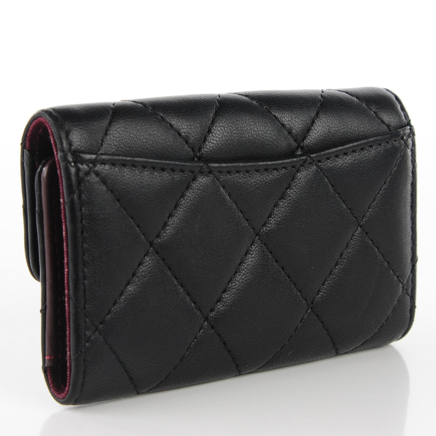 Lambskin Quilted 6 Key Holder Black