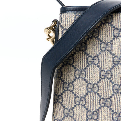 Gucci GG Plus Monogram Medium Flat Messenger Bag Navy 12 of 12