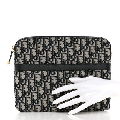 Christian Dior Oblique Pouch Clutch Blue 2 of 8