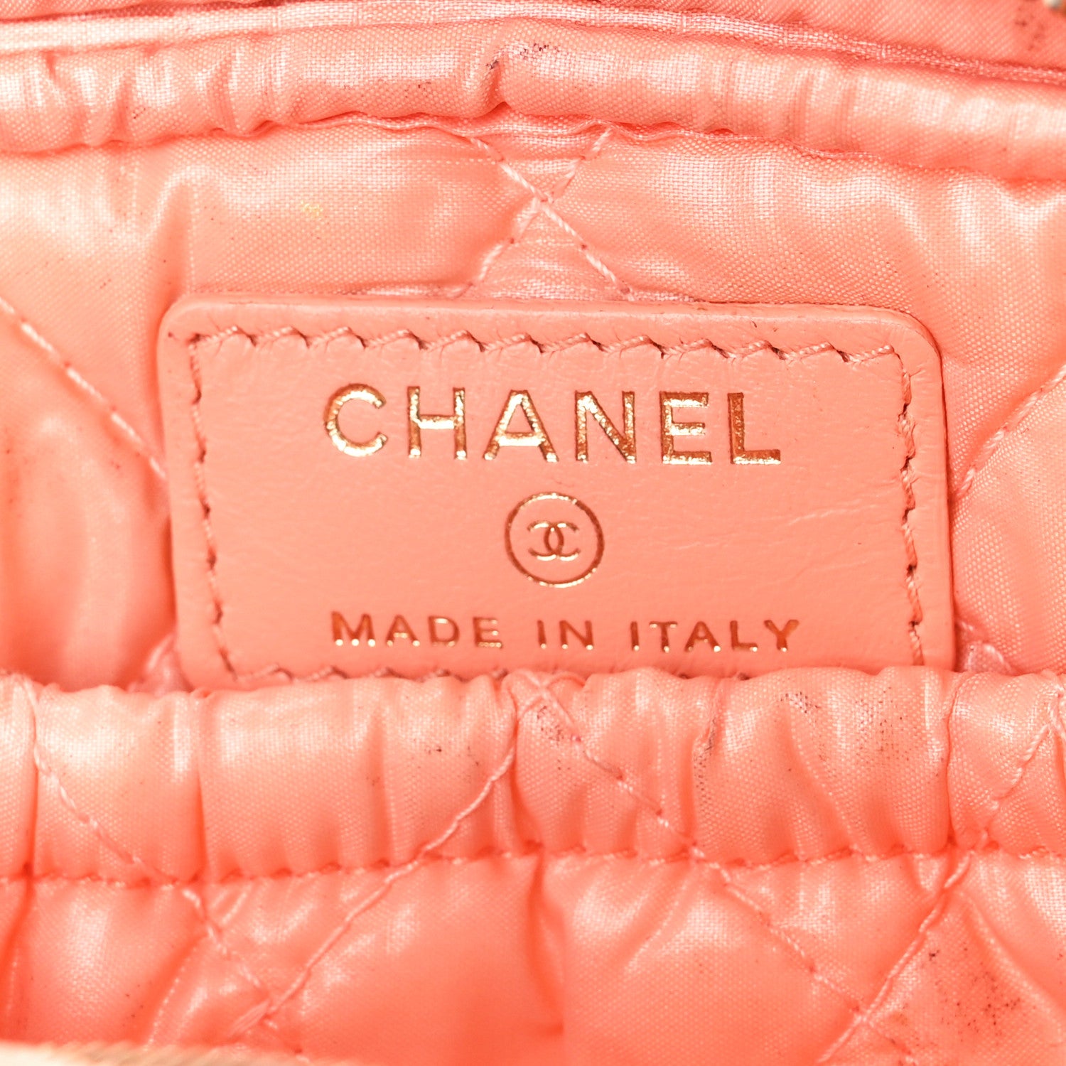 Chanel Caviar Quilted Small Curvy Pouch Cosmetic Case Light Orange 6 of 11