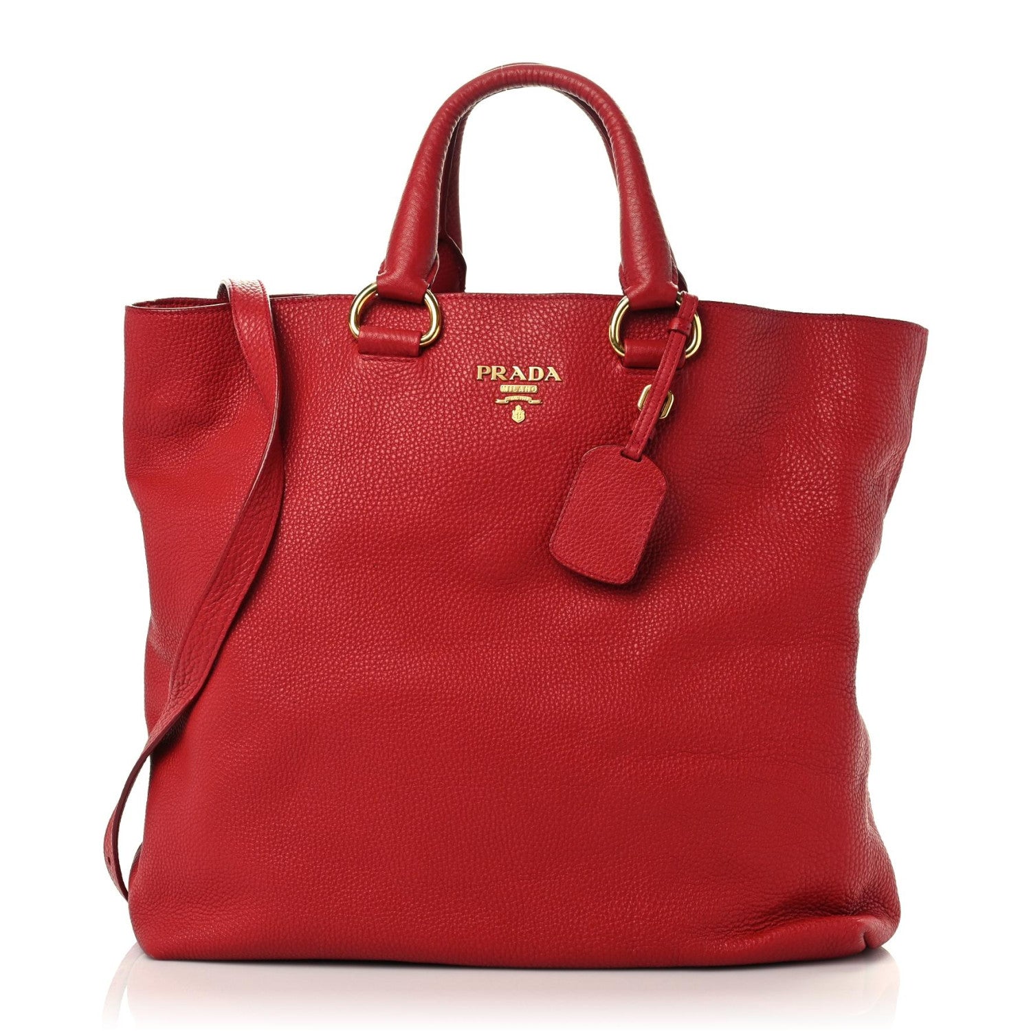 Prada Vitello Daino Tote Rosso 1 of 20