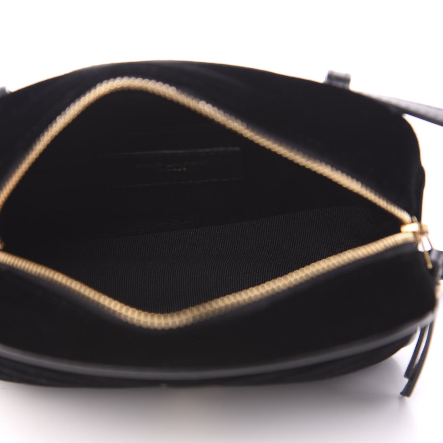 Velour Matelasse Monogram Lou Belt Bag Black