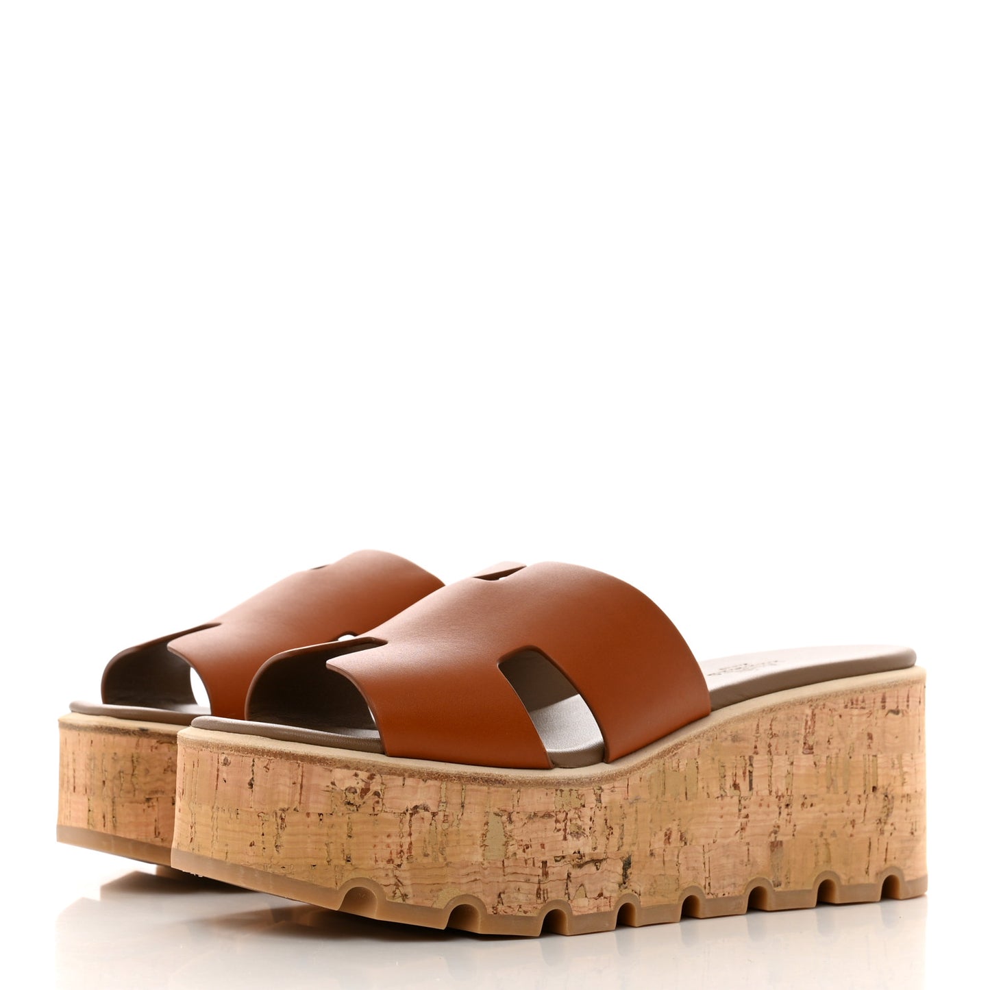 Calfskin Cork Eze 30 Sandals 37 Marron Glaise