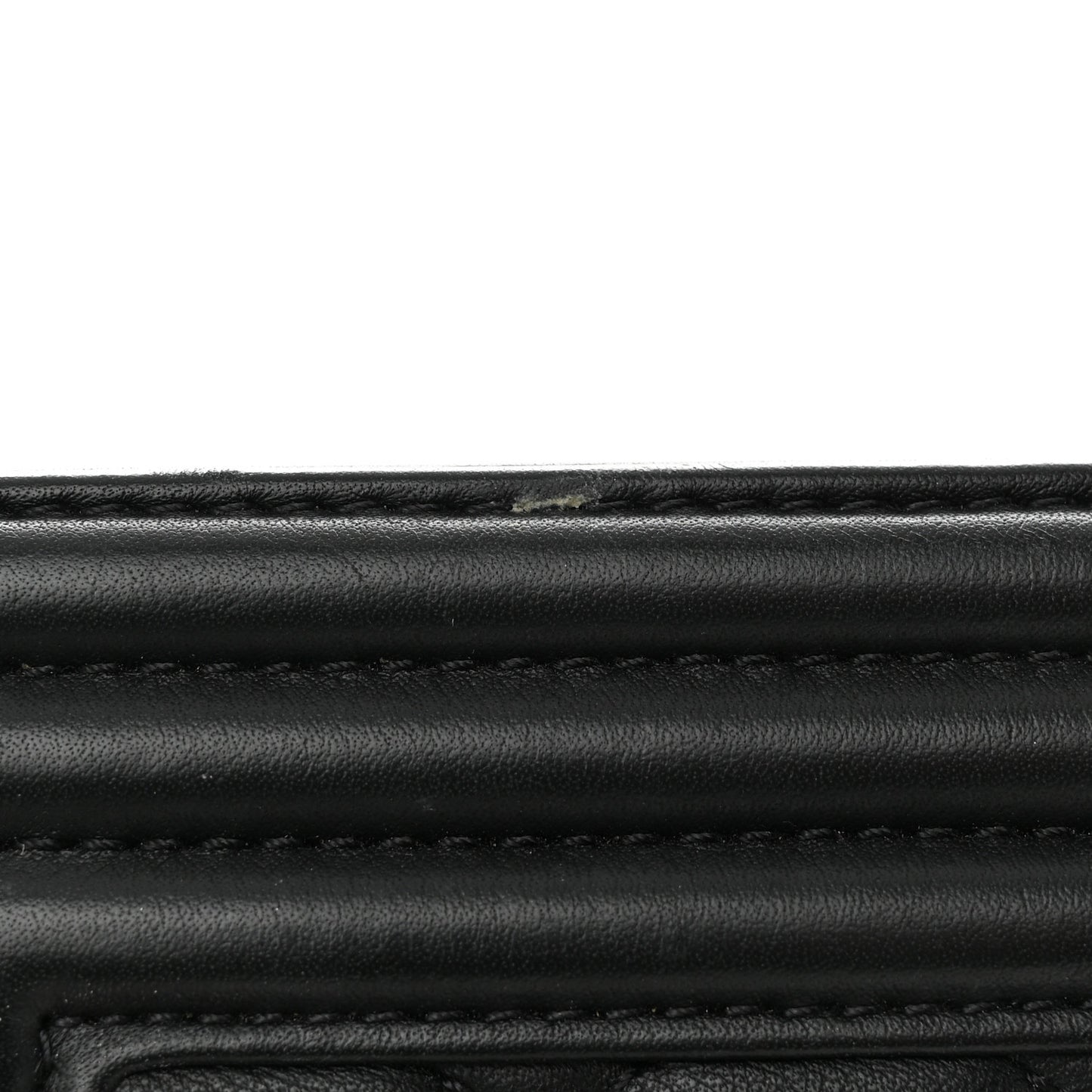 Calfskin Quilted Small Boy Flap Black