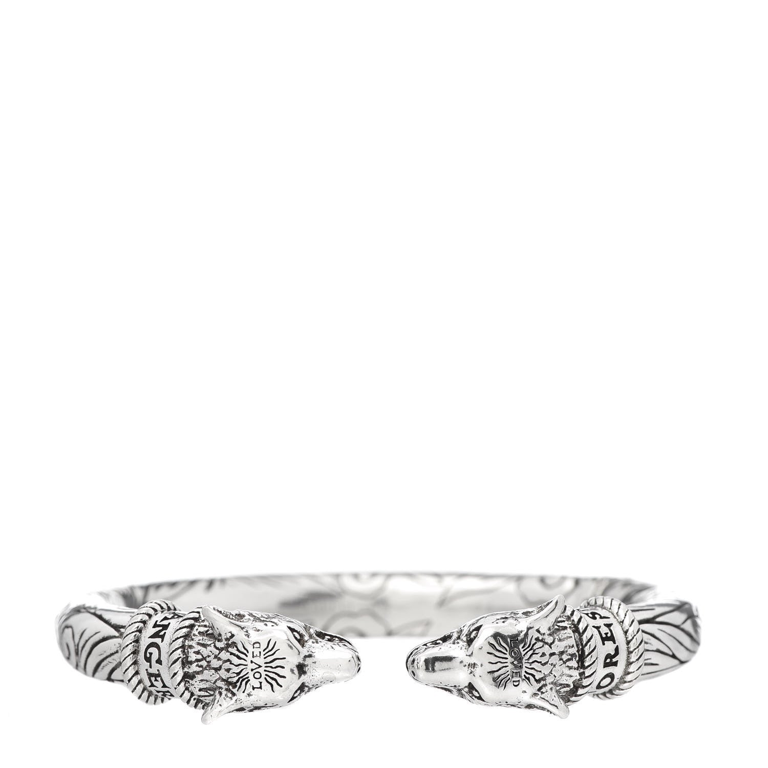 Gucci Sterling Silver Anger Forest Wolf Cuff Bracelet 1 of 5