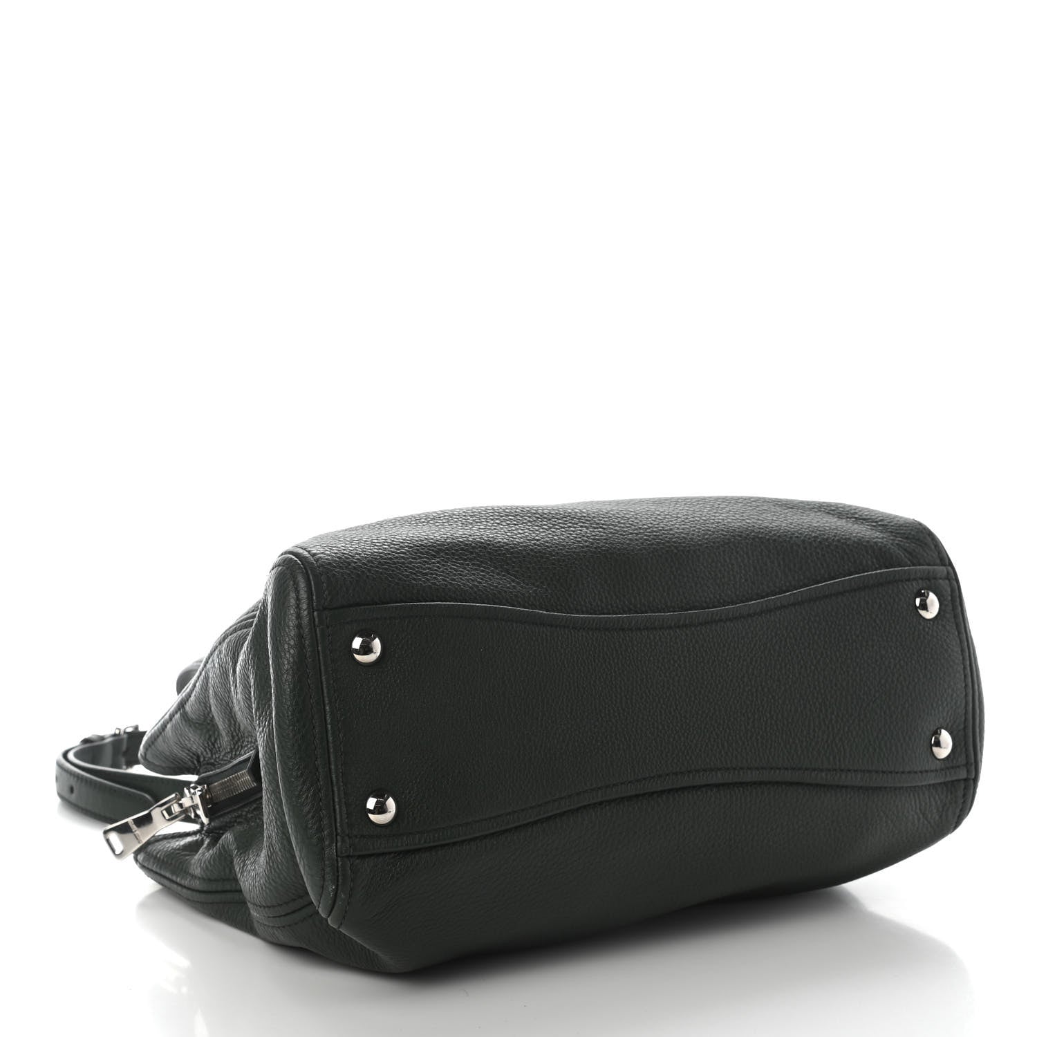 Miu Miu Goatskin Madras Zip Tote Green 4 of 9