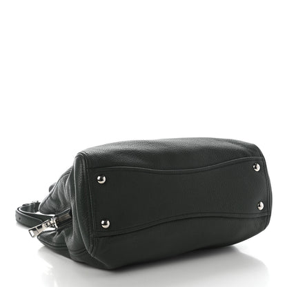Miu Miu Goatskin Madras Zip Tote Green 4 of 9