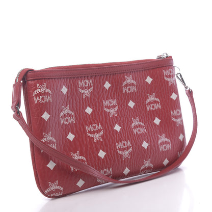 MCM Visetos Anya Shopper Tote Pouch Red 3 of 10
