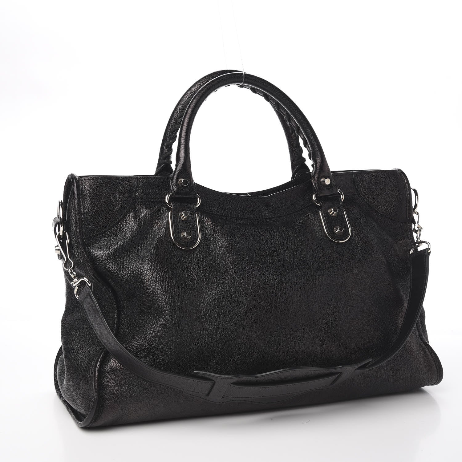 Balenciaga Chevre Silver Metallic Edge Hardware City Black 2 of 9