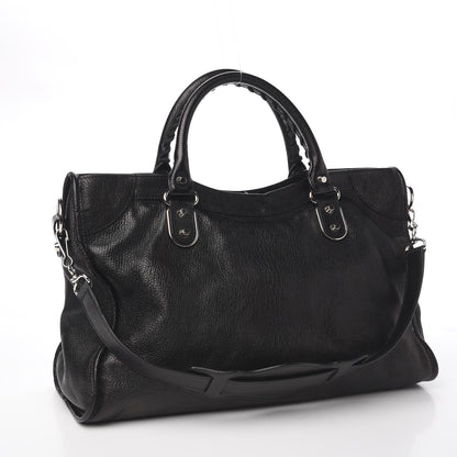 Balenciaga Chevre Silver Metallic Edge Hardware City Black 2 of 9