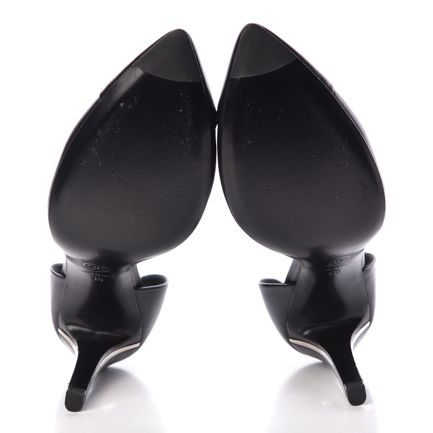 Chanel Lambskin Cap Toe d'Orsay Pumps 38 Black 7 of 16