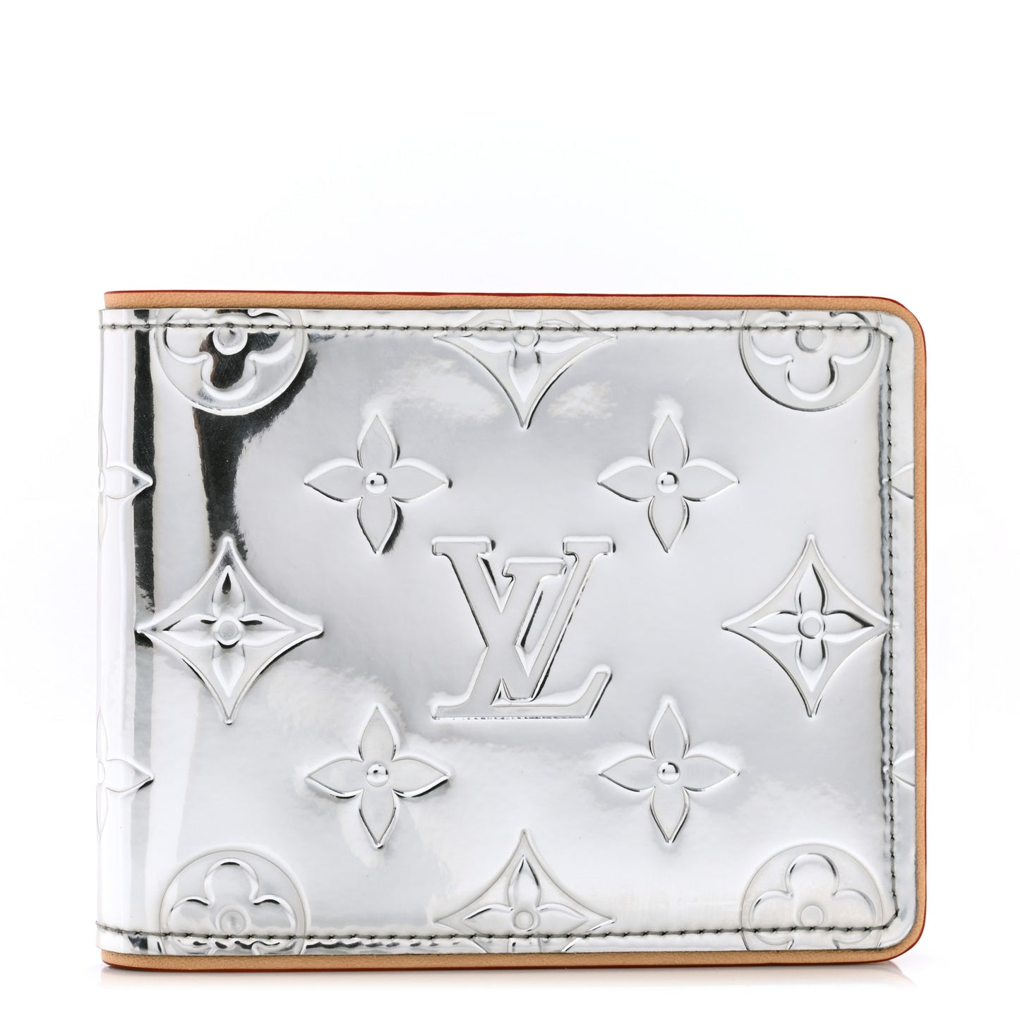 Monogram Mirror Slender Wallet Silver