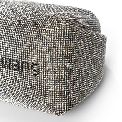 Alexander Wang Mesh Crystal Rhinestone Mini Scrunchie Clutch Black Silver 8 of 9