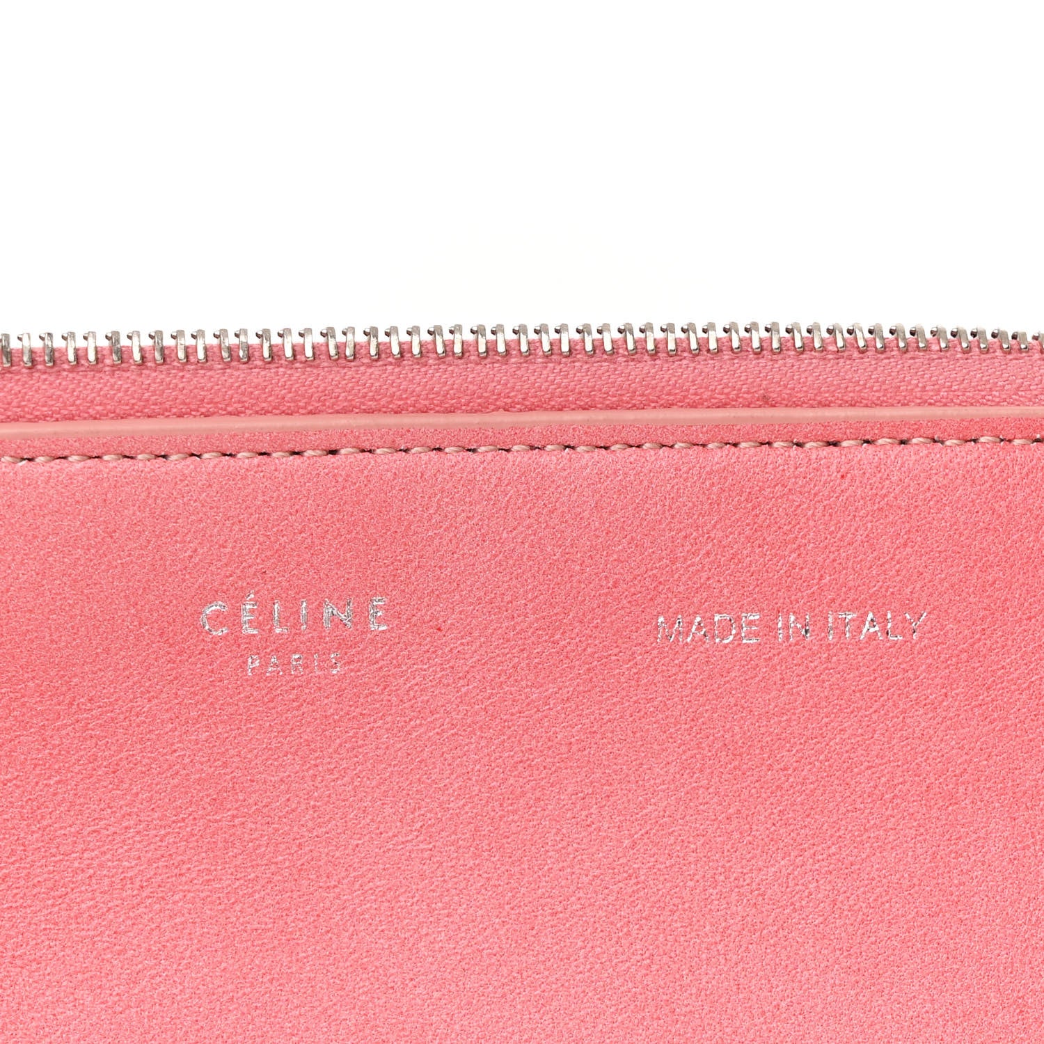 Celine Plastic Bag with Cloudy Lambskin Solo Zip Pouch Clutch Pink 6 of 11