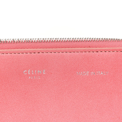 Celine Plastic Bag with Cloudy Lambskin Solo Zip Pouch Clutch Pink 6 of 11