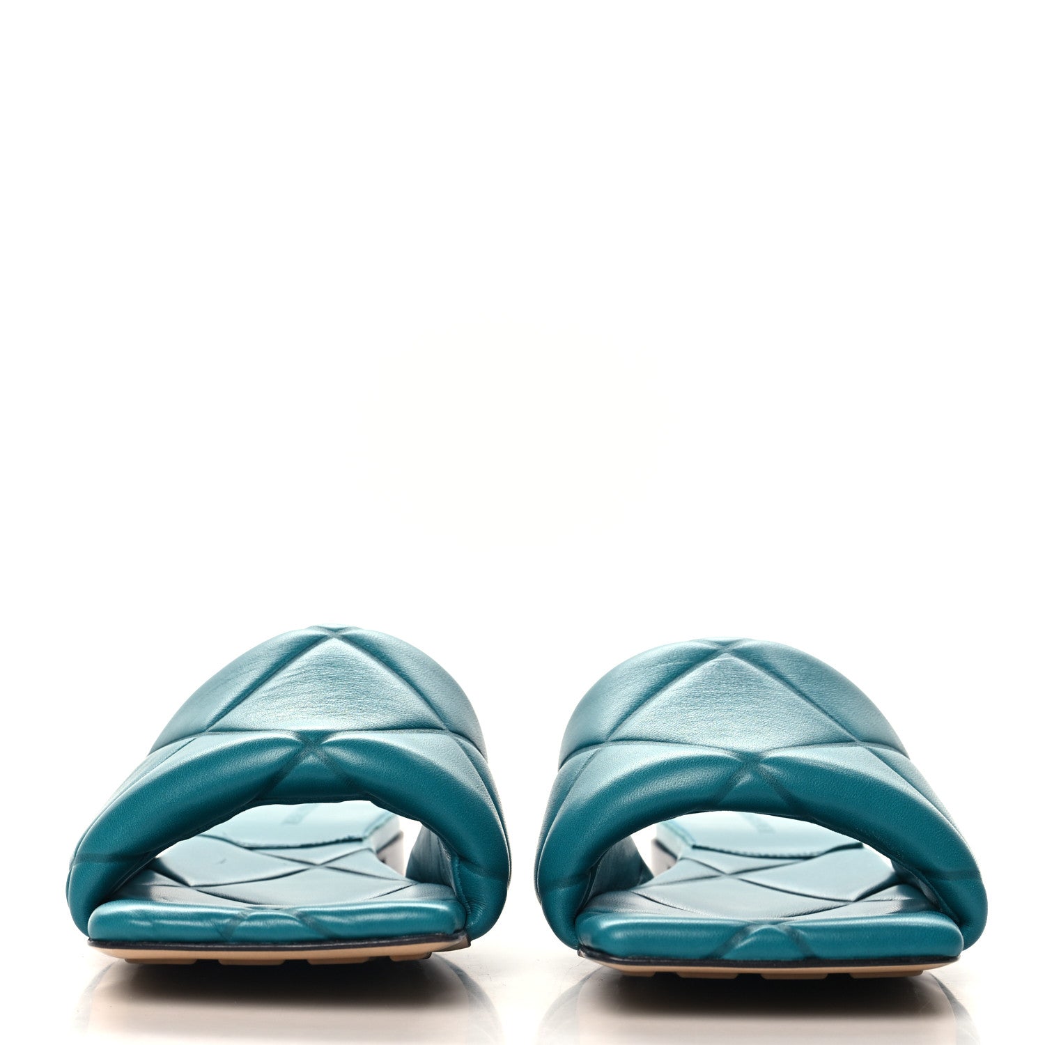 Bottega Veneta Nappa Quilted Rubber Lido Flat Sandals 37.5 Duck Green 3 of 10