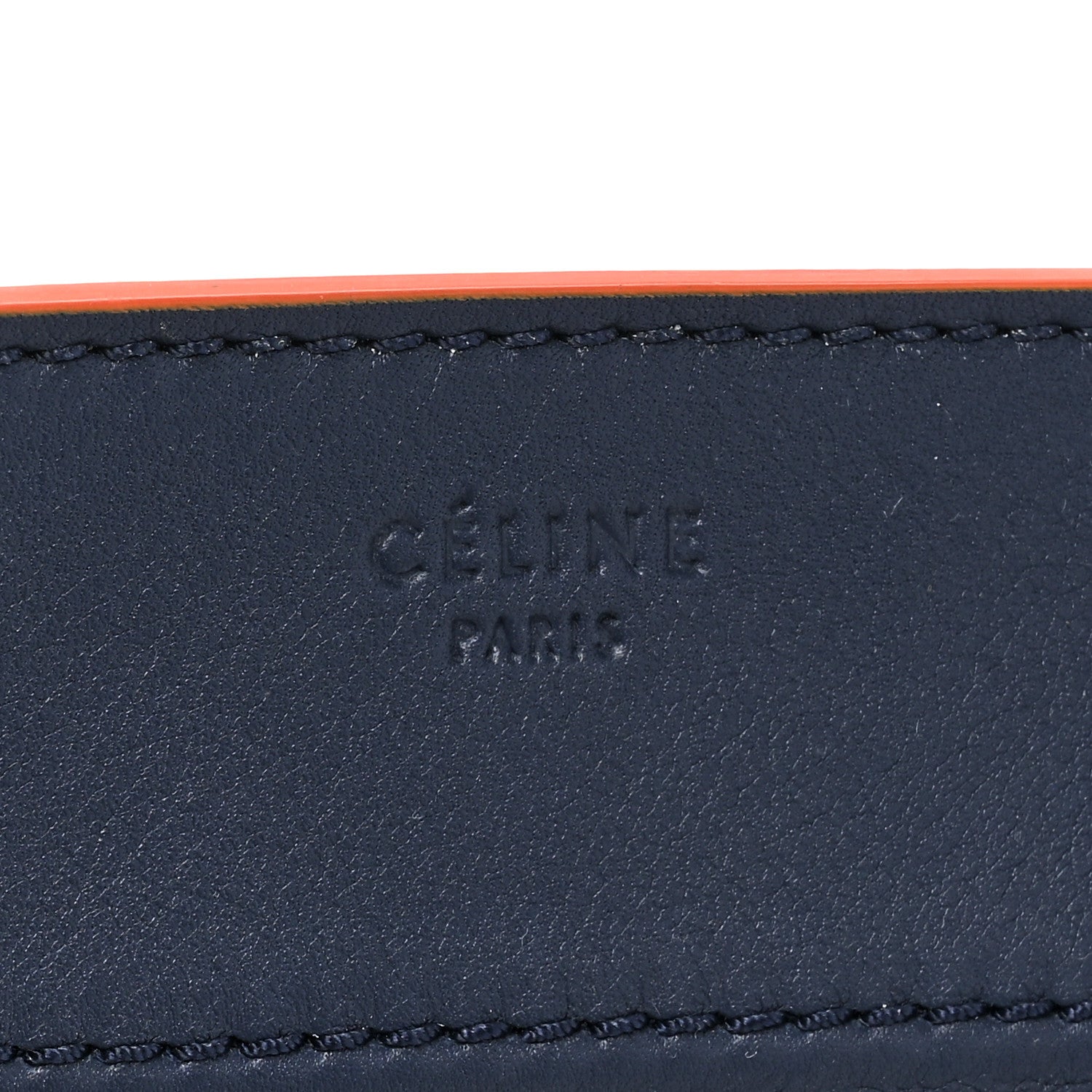 Celine Supple Calfskin Large Phantom Luggage Navy Blue Orange 6 of 13