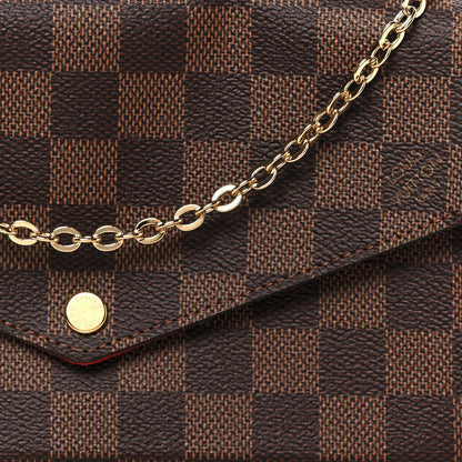 Louis Vuitton Damier Ebene Pochette Felicie Chain Wallet 12 of 15