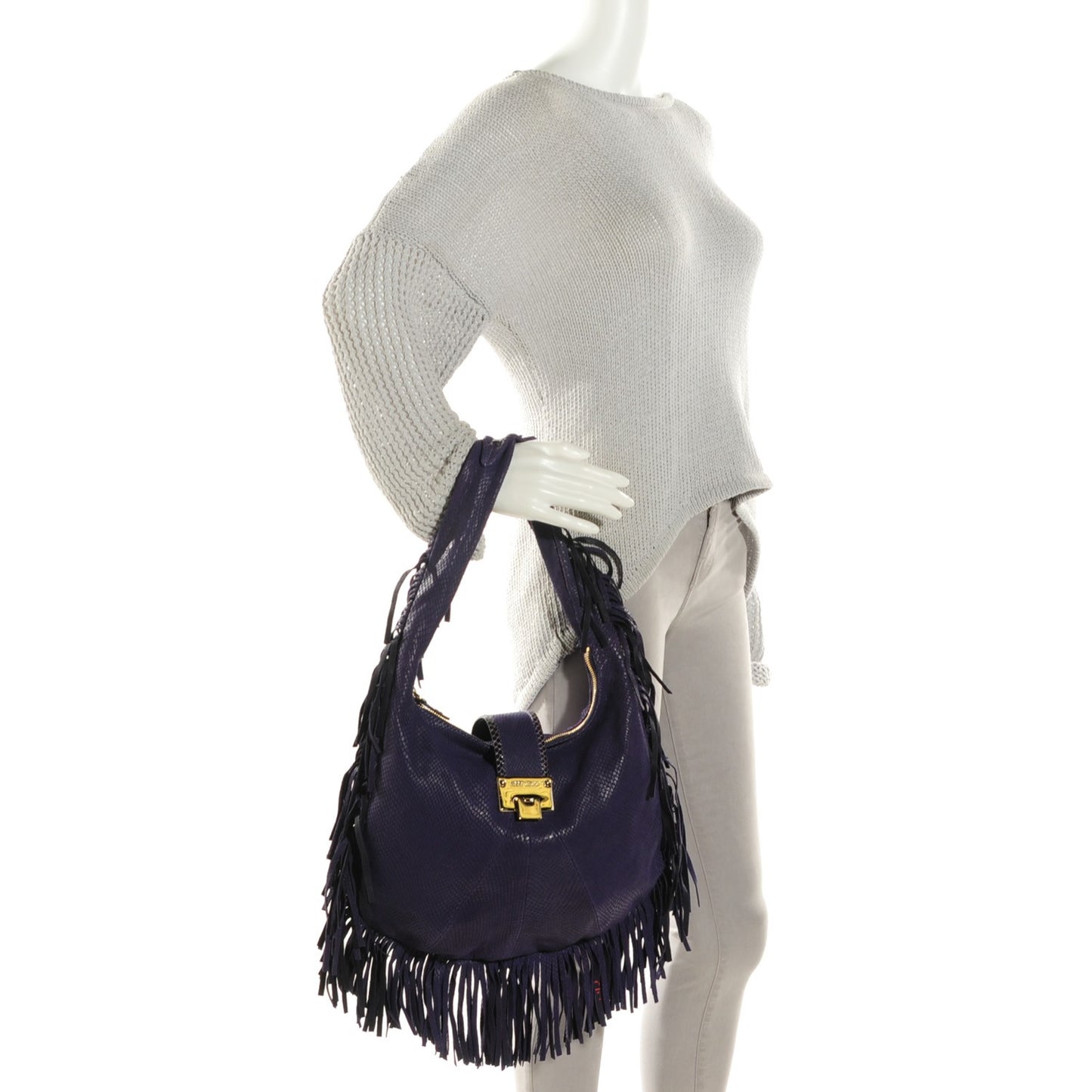 Elaphe Snakeskin Roxie Hobo Purple