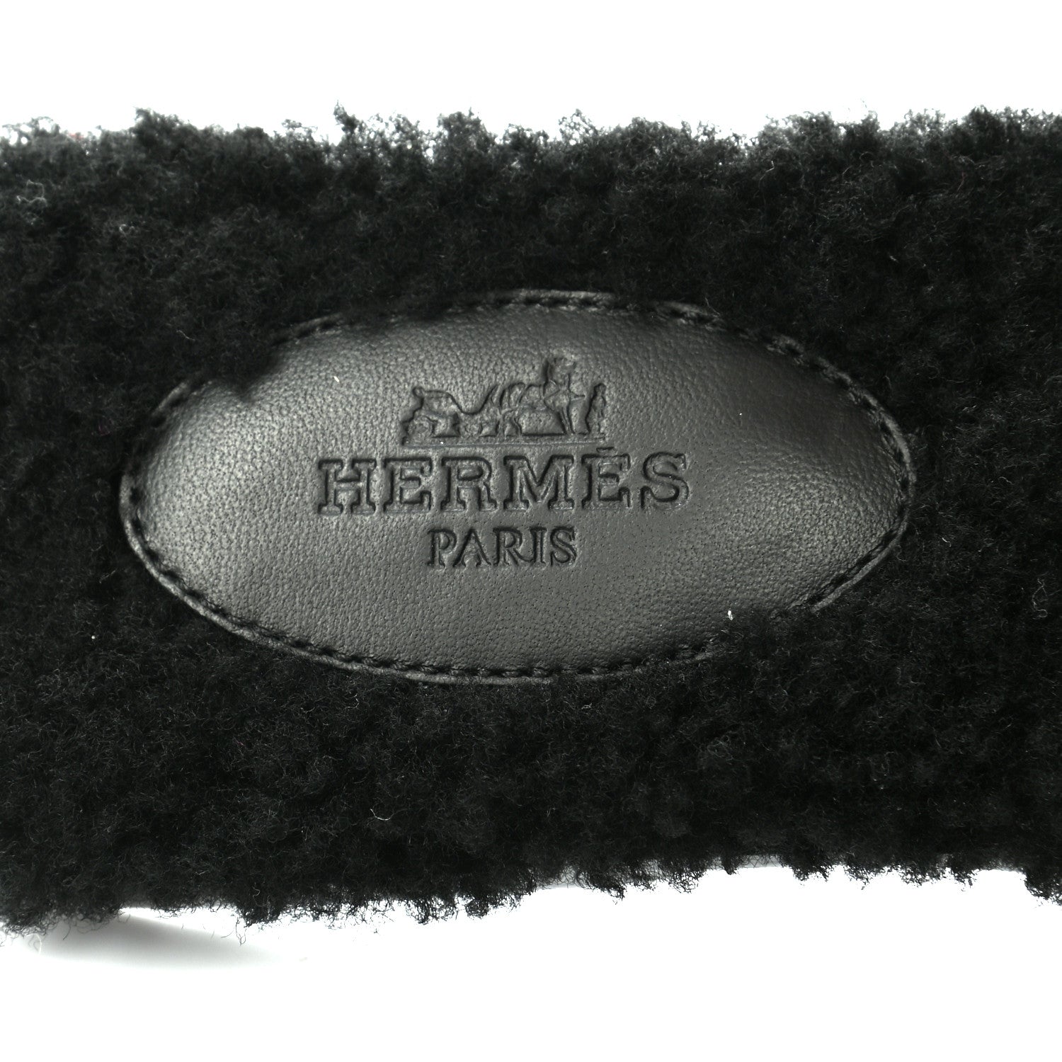 Hermes Woolskin Oran Sandals 37 Black 7 of 7