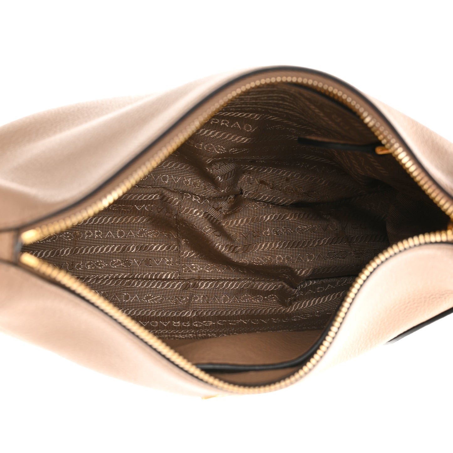 Vitello Daino Zippered Hobo Messenger Cammeo