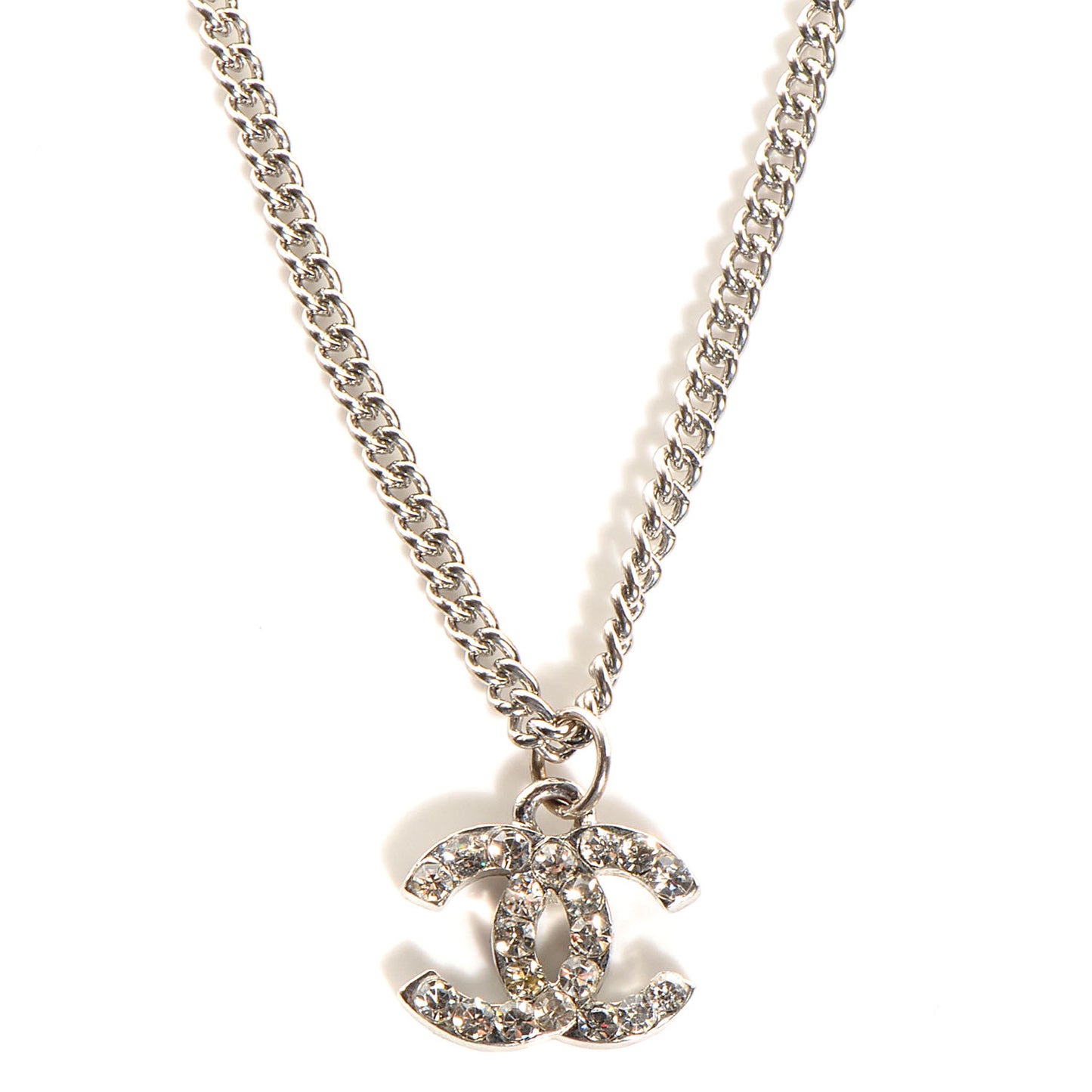 Crystal CC Timeless Necklace Silver