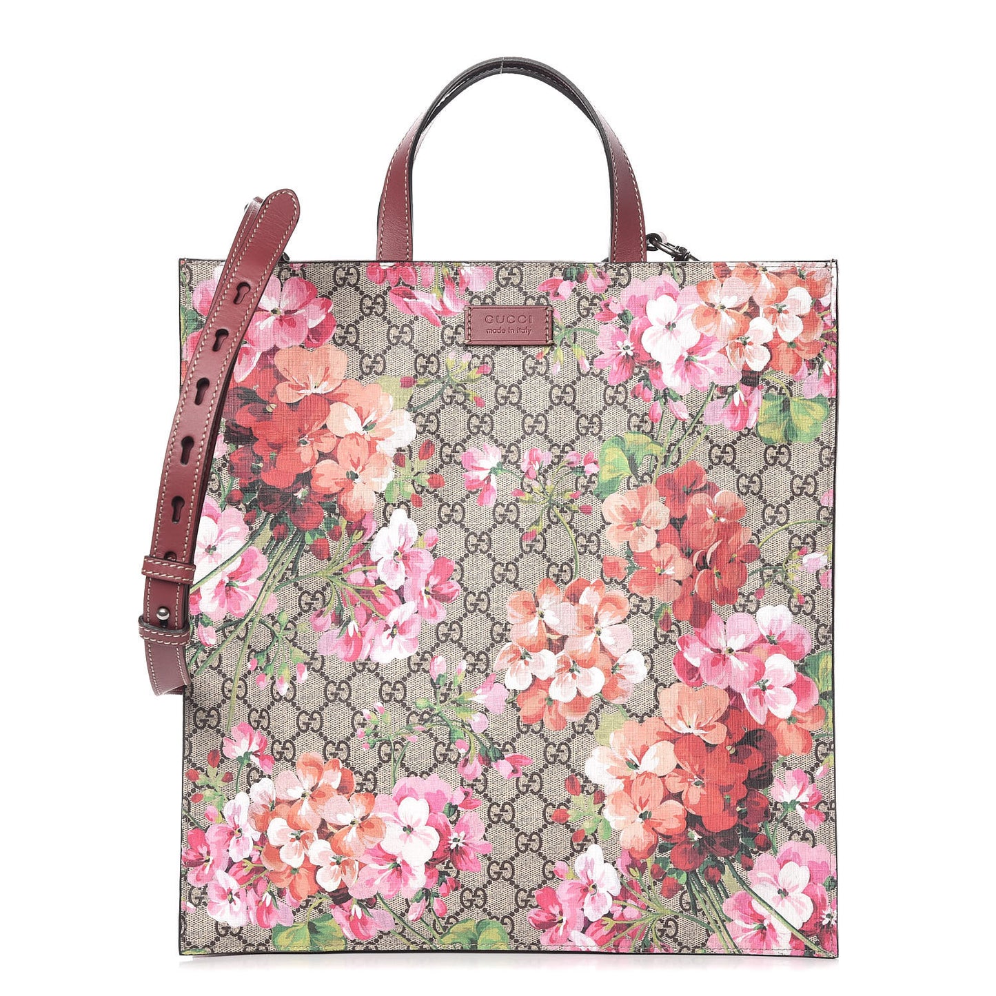 Soft GG Supreme Monogram Blooms Vertical Tote Beige Multicolor Dry Rose