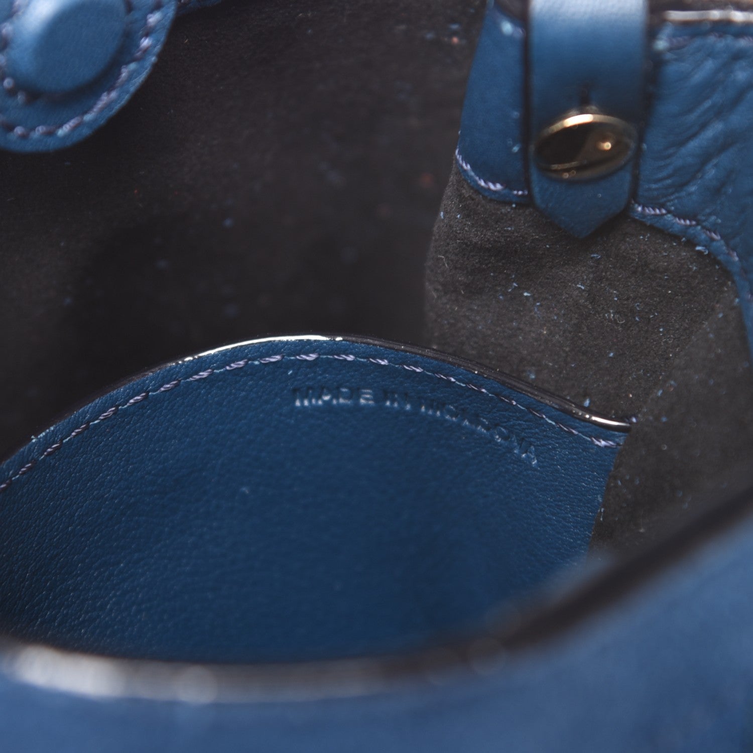 Burberry Suede Fringe Mini Bucket Bag Marine 7 of 8