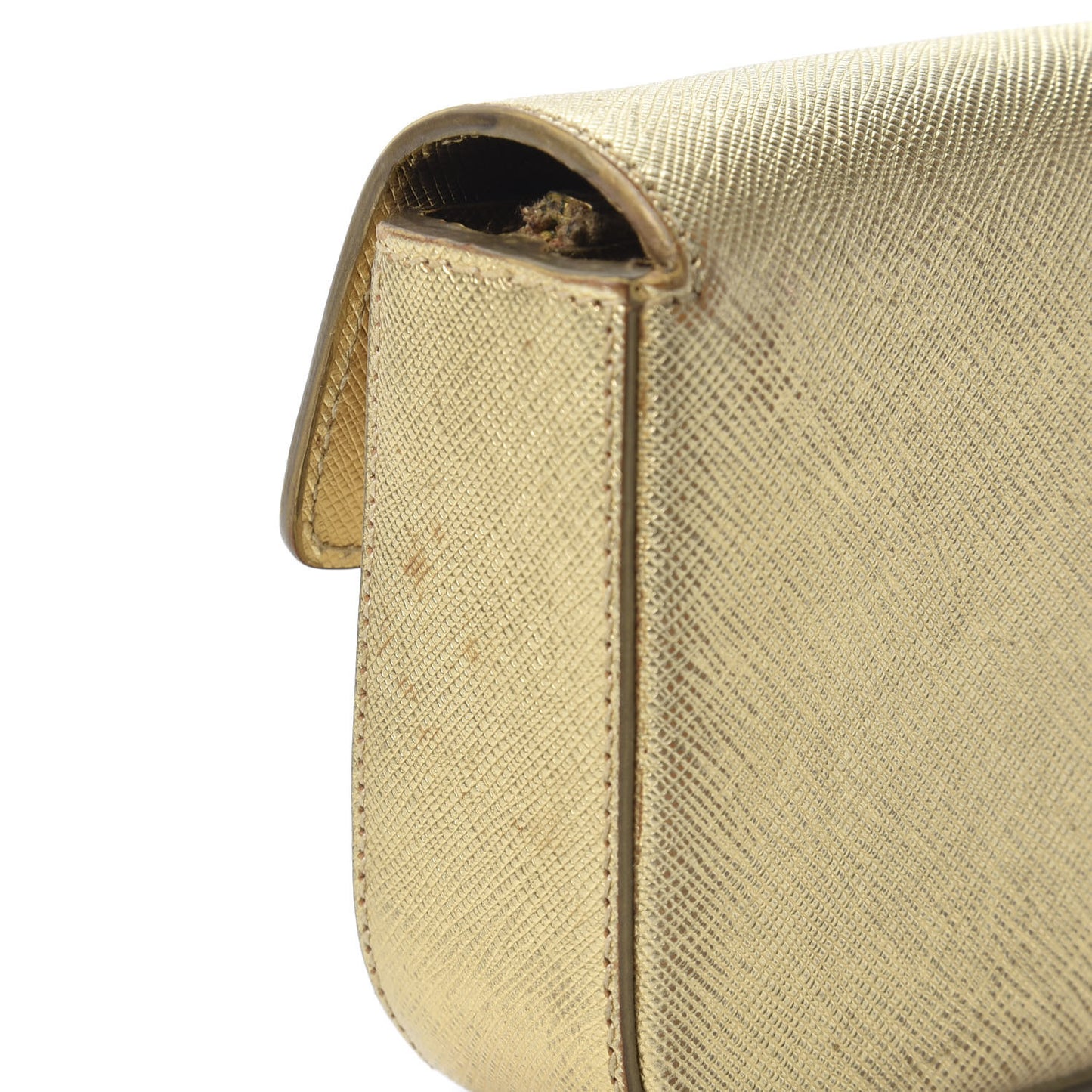 Saffiano Box Clutch Platino