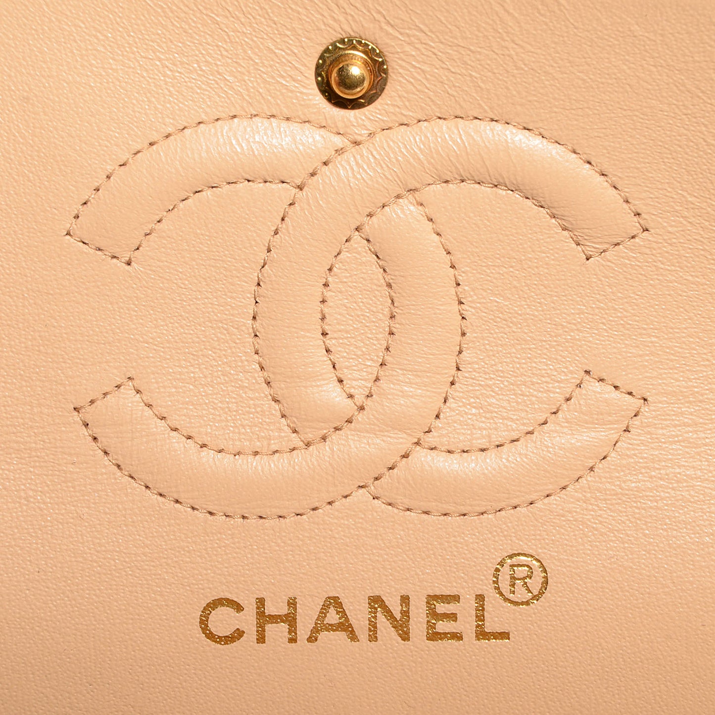 Lambskin Small Double Flap Beige