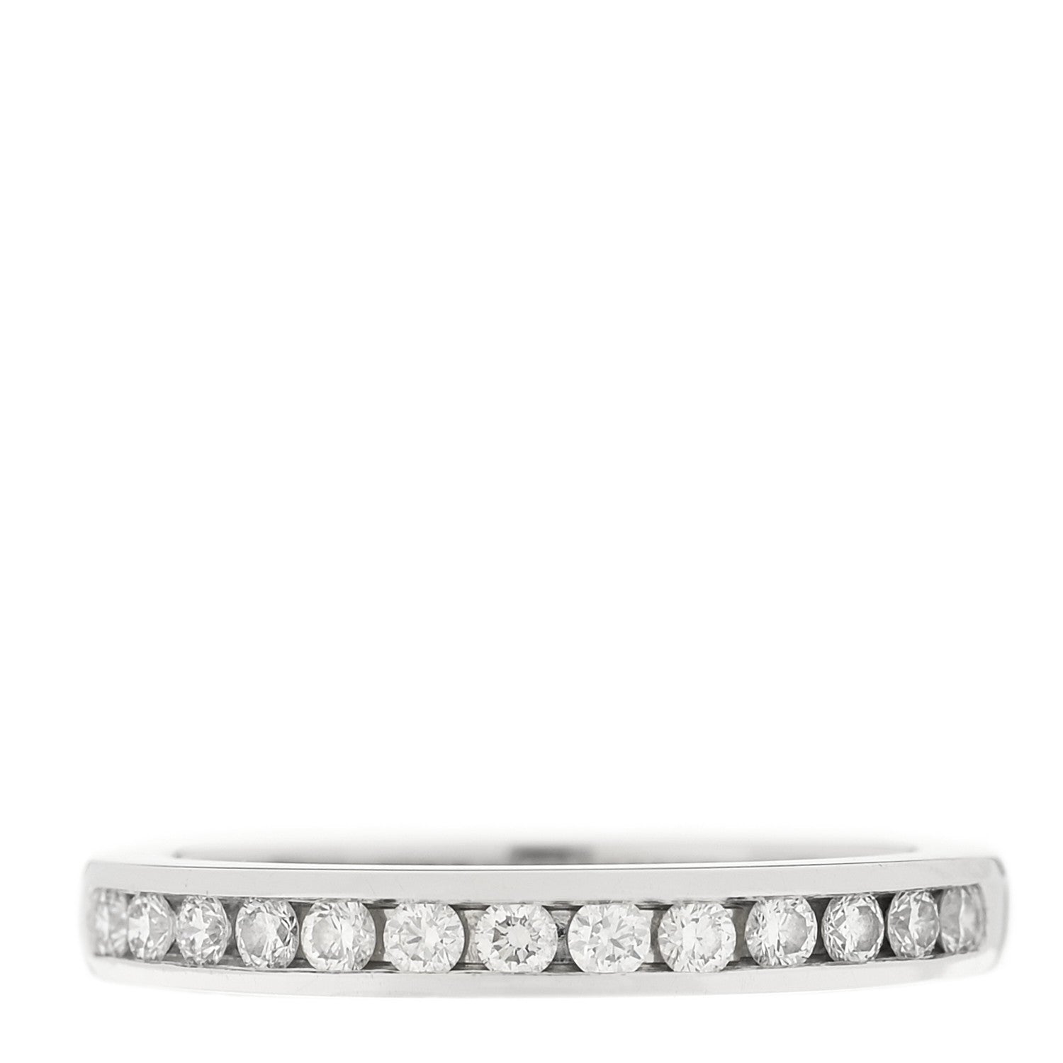 Tiffany Platinum Diamond 2.5mm Half Circle Wedding Band Ring 47 4.25 1 of 5
